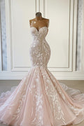 Blush Fit & Flare Lace Ballgown